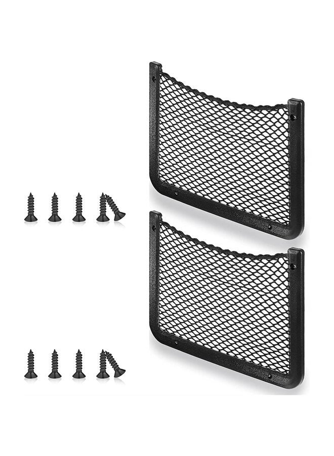 LAMAY 2pcs Large Plastic Frame Car Storage Net Bag Phone Car Mesh Net Holder Storage Boat Cargo Pocket Organizer Framed Mesh Net Pocket with Screws for Auto Net - Image 1